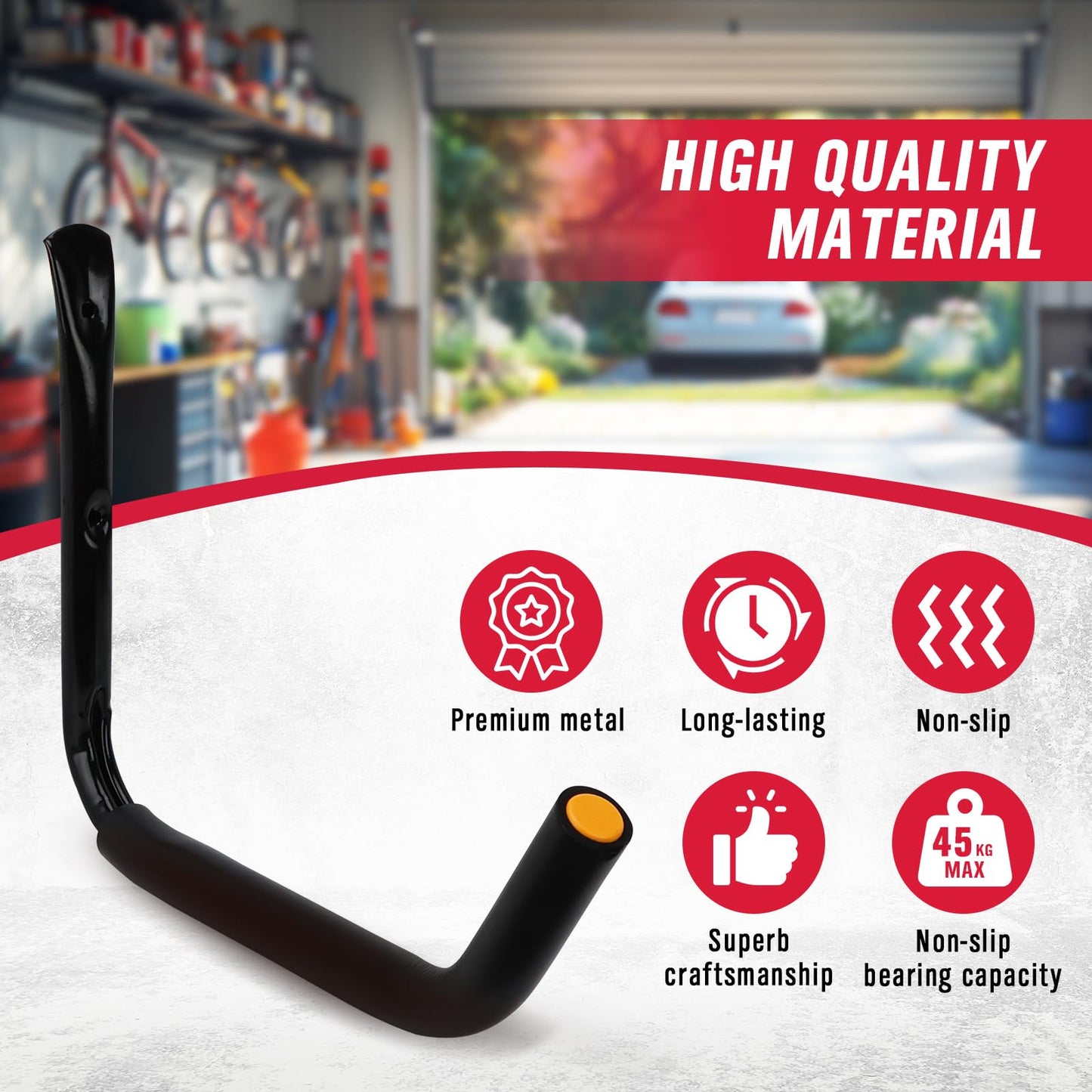 SEDY 4-Piece 15" 100 Lbs Heavy Duty Garage Storage Hooks, Kayak Storage Rack Garage Hooks Jumbo Arm Kayak Wall Mount for Hanging Surfboard Snowboard Paddle Board Ladders Bikes