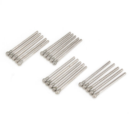 ILOVETOOL 4mm Circular Head Diamond Burs for Stone Carving Tools Pack of 20Pcs