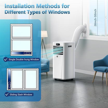 Portable Air Conditioners,10,000 BTU 3-in-1 Portable AC unit for Rooms up to 450 Sq. Ft, Featuring 24H Timer, Smart Sleep Mode, Window Kits Included, Perfect for Bedrooms, Kitchens, and Apartments