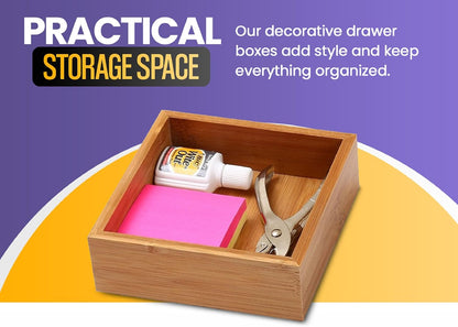 YBM Home 324-6 Drawer Organizer Storage Box, Natural, 6x6x2 inch