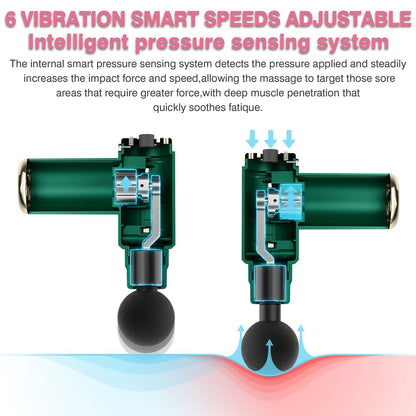 cotsoco Massage Gun Deep Tissue for Pain Relief with 4 Massage Heads & 6 Speeds, Electric Mini Handheld Body Massager for Any Pain Relief, Best Gifts for Dad and Mom