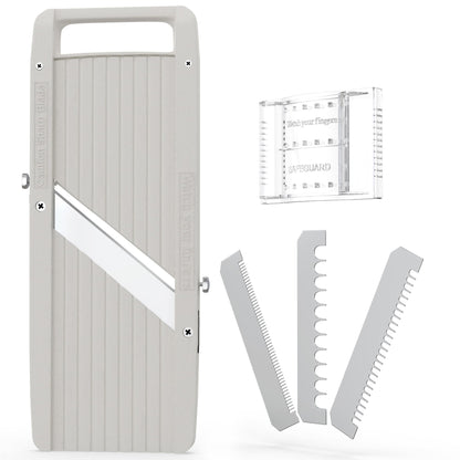 Vollum Wide Japanese Mandoline Slicer for Kitchen – Professional Slicer Vegetable Cutter with Interchangeable Stainless Steel Blades – Food Manual Slicer Handheld Mandoline Slicer