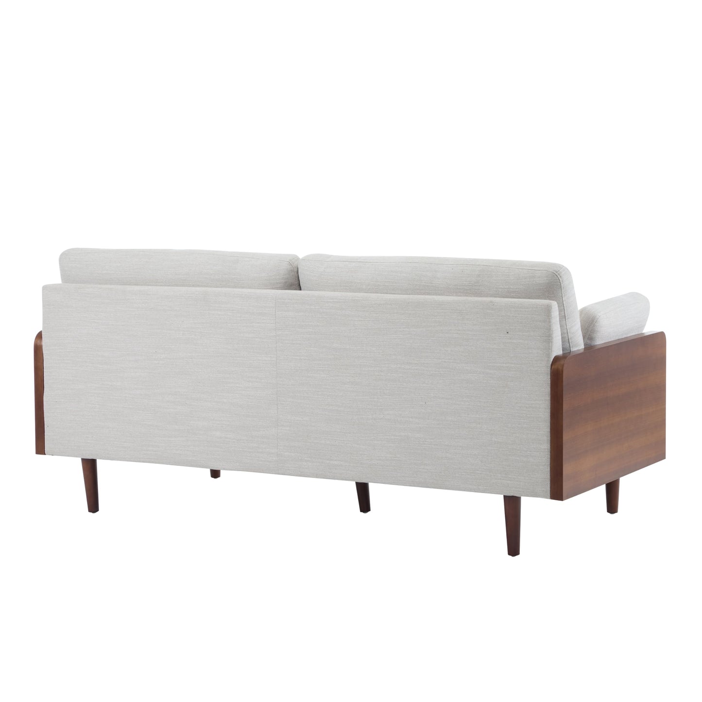 Christopher Knight Home Arboris Modern Rubberwood Frame, Fabric Upholstered Loveseat, Living Room/Bedroom/Apartment Couch/Sofa with Toss/Back Pillows and Removable Cushions, Beige+Light Walnut
