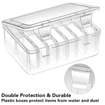 Mathtoxyz Small Bead Organizers, 45 Pieces Plastic Storage Cases Mini Clear Bead Storage Containers Transparent Boxes with Hinged Lid and Rectangle Clear Craft Supply Case