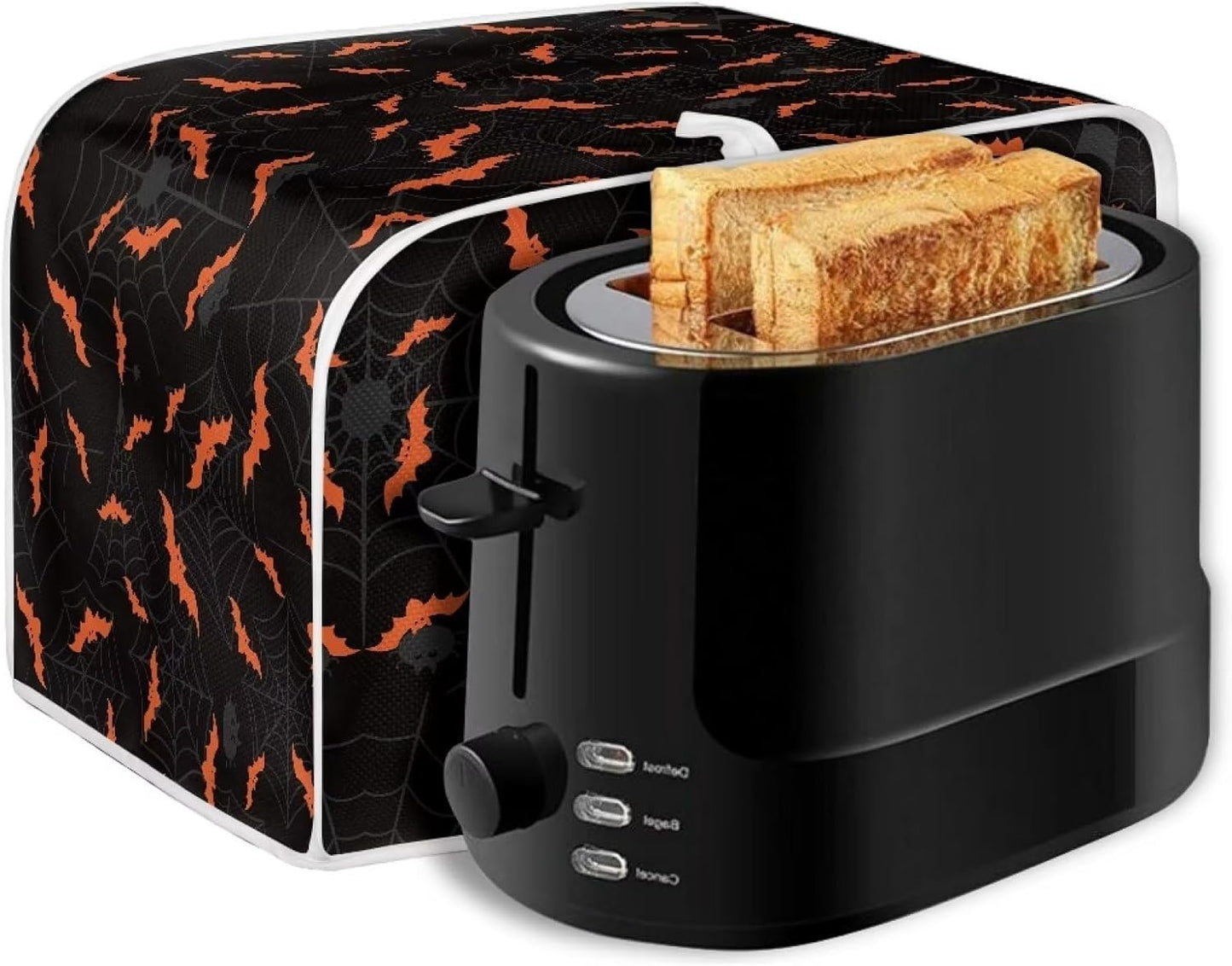 Halloween Spider Web Bats Toaster Cover, Dustproof 4 Slice Small Appliance Cover