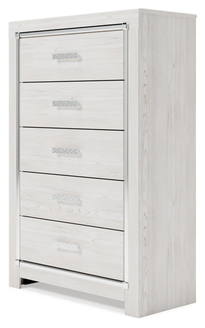 Signature Design by Ashley Altyra Contemporary 5 Drawer Chest, White