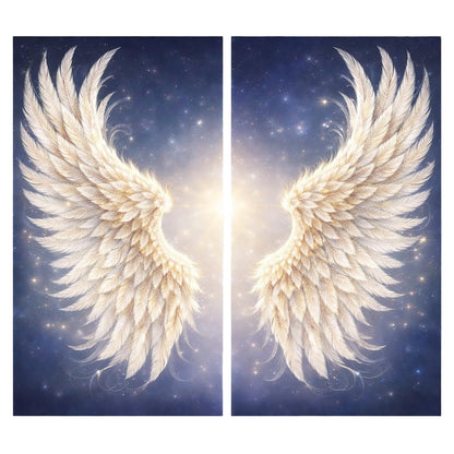2-Panel Angel Wings Large Diamond Art Kit for Adults, Advanced Big Size Decor Gem Full Round Drill Diamond Painting Dots Art Kits for Shared Crafting & Home Decor 15.7 x 23.6 Inch Each Canvas