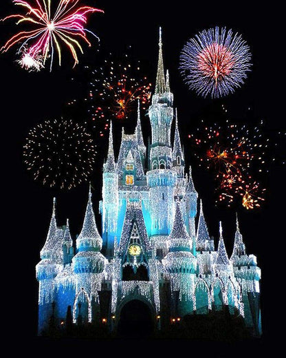 SUKIMI 5D DIY Diamond Art Painting Castle 16x20 inches Round Drill Rhinestone Embroidery for Wall Decoration