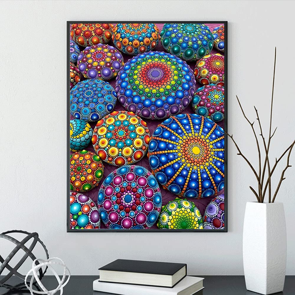 TRAYIDERR DIY 5D Mandala Pattern Diamond Painting Kits for Adults Full Round Drill Mandala Diamond Art Painting Gem Art Craft for Home Wall Decor Gift 12 x 16 inch