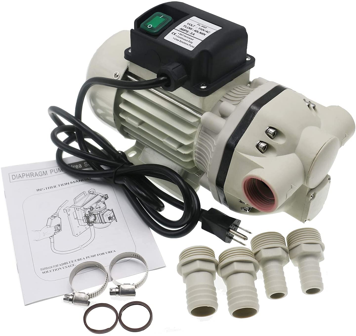 NC FL-540B Chemical Distribution Pump, Industrial Style, Fluororubber & PA66, Blue, 115V, 40L/Min, 40PSI, 2.75Bar, Used for Spray Irrigation, Liquid Transportation, Refueling Equipment, Water Pumps