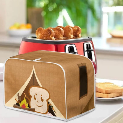 chaqlin Toaster Covers, 2 Slice Wide Slot, Cute Brown Toast Print, Machine Washable Bread Maker Cover