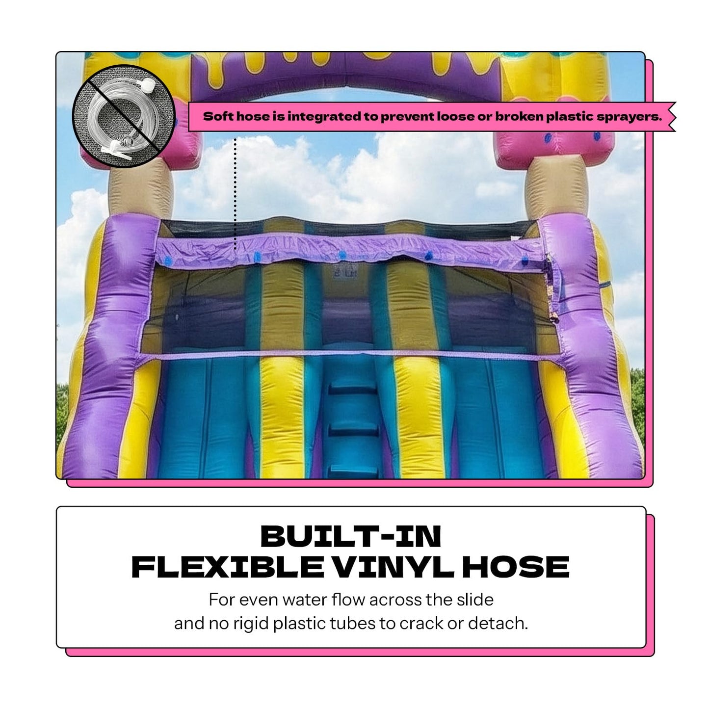 POP JUMP 16ft Tall Ice Pop Inflatable Water Slide Dual Lane with Pool- 24ft Long, 100% PVC Vinyl, Commercial Reinforced, Backyard Summer Wet/Dry Fun, Front Entry Easy Supervision, Includes Blower