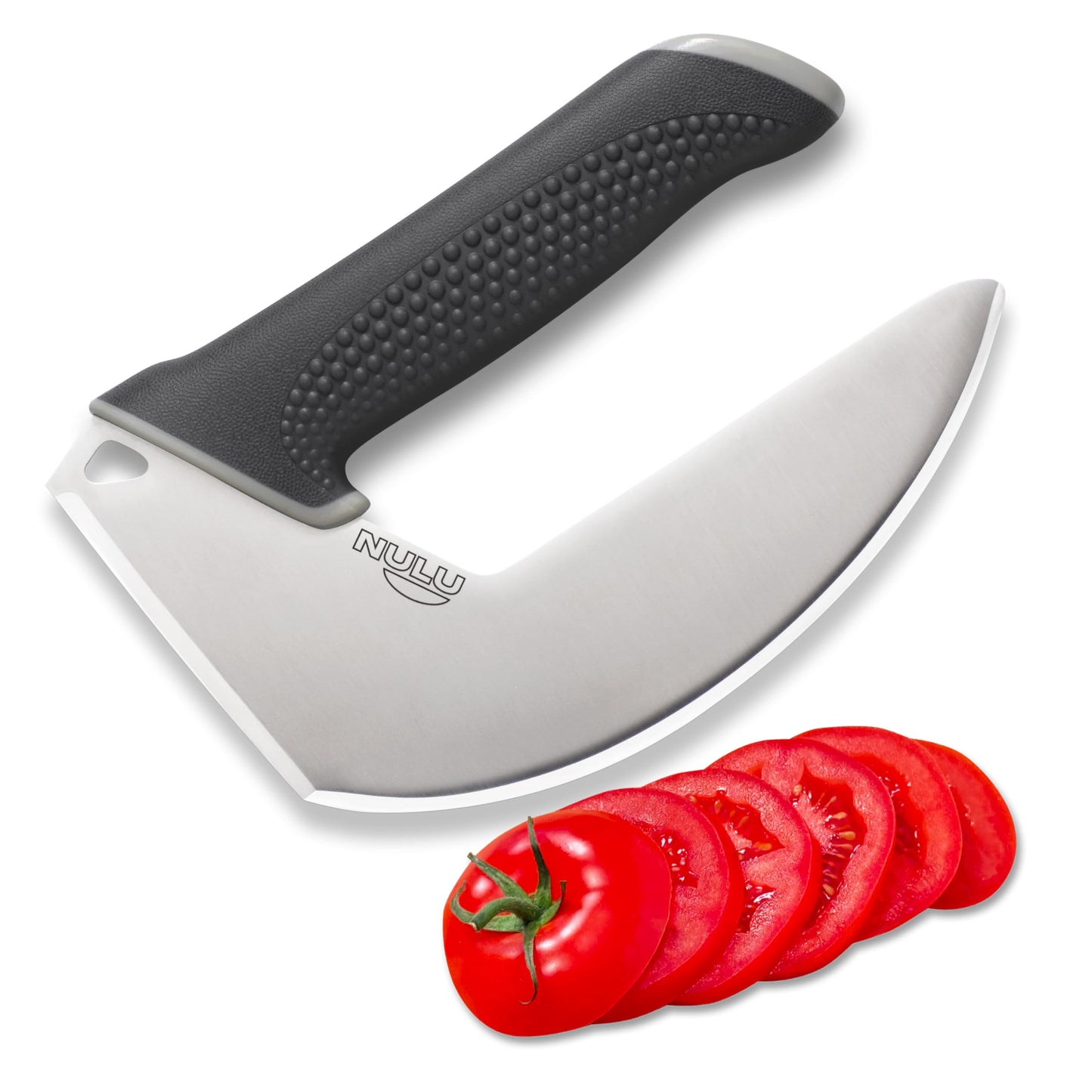 NULU Ergonomic Kitchen Knife for Arthritis & Weak Hands — Adaptive Multi-Grip, Low Strain, Chef's Knife with Sheath