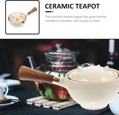 Hemoton Chinese Tea Set, Portable Gongfu Tea Set, Ceramic Tea Kettle, 360° Rotation Tea Maker, Porcelain Tea Dispenser
