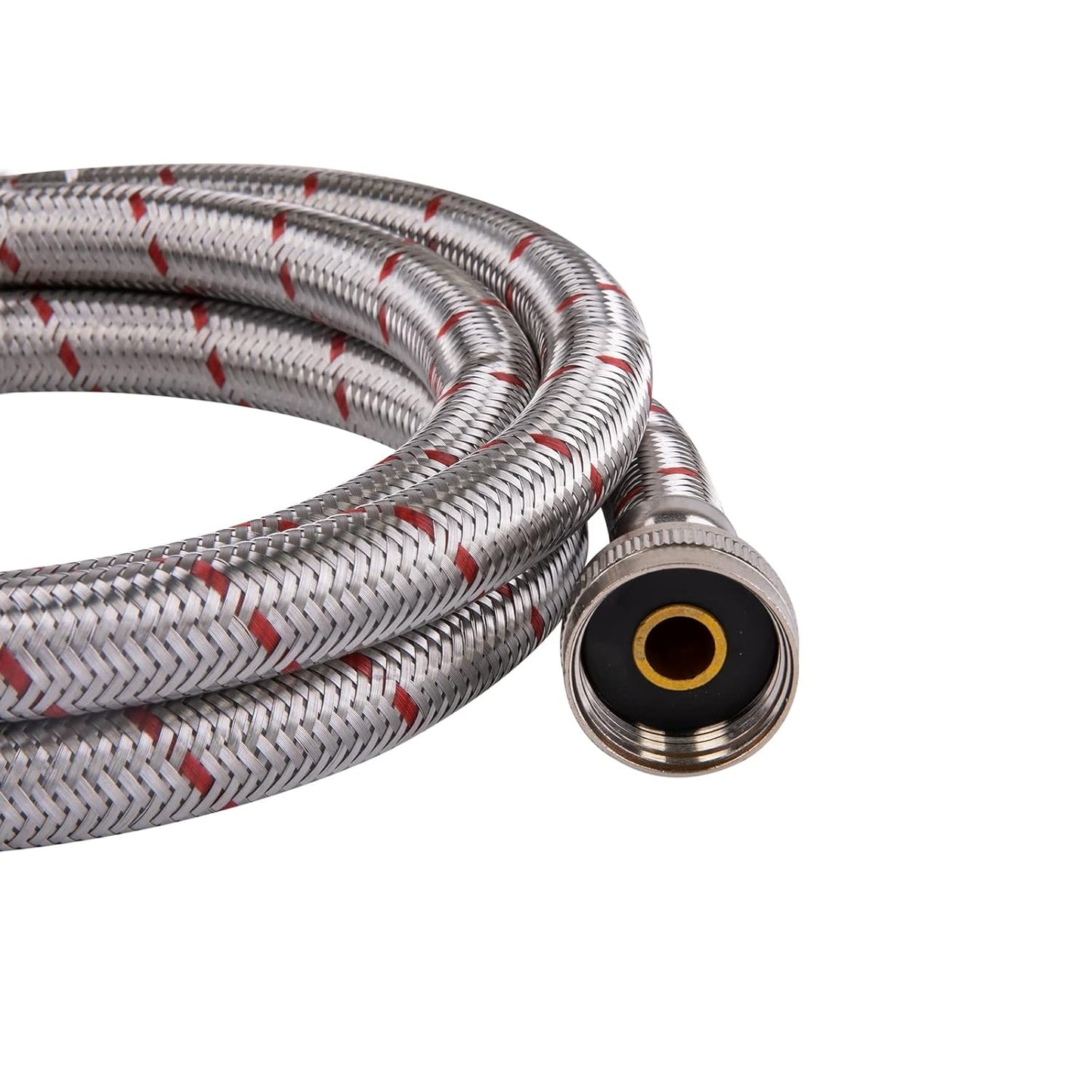 Hausen 72-Inch Stainless Steel Washing Machine Connector, 6 Feet Elbow Supply Line (1-Pack)