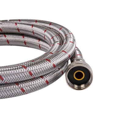 Hausen 72-Inch Stainless Steel Washing Machine Connector, 6 Feet Elbow Supply Line (1-Pack)