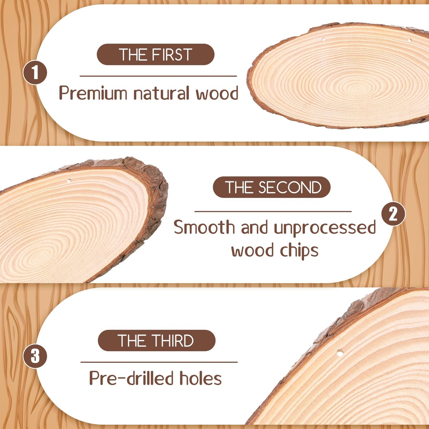 6 Pack 11 Inch Oval Wood Slice Basswood Plaque Hanging Signs with Jute, Unfinished Craft Wooden Slices Hanging Signs with Bark and Small Eye Ring for Burning Painting Crafts DIY, Painting, Ornament