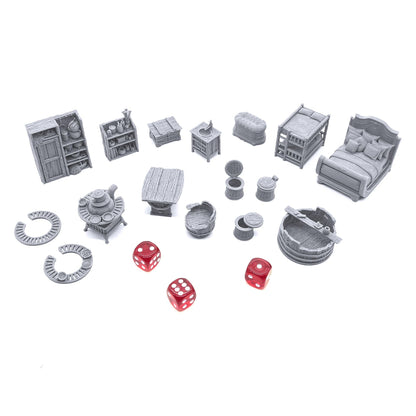 EnderToys City Furnishings by Printable Scenery, 3D Printed Tabletop RPG Scenery and Wargame Terrain 28mm Miniatures