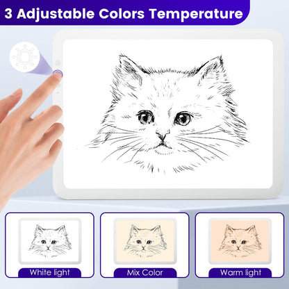 A3 Light Pad for Diamond Painting Kit,6750Lux Super Bright Ultra Thin Diamond Art Light Board,3 Levels Dimming Light Box for Artists/Drawing/Sketching/Animation(A3,White)
