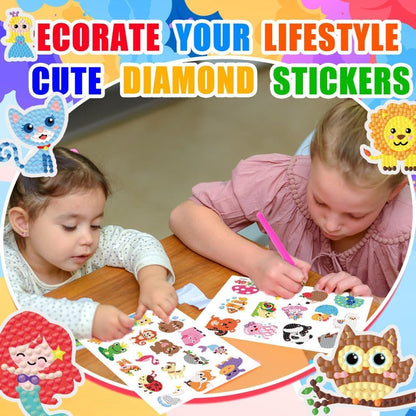 Labeol Diamond Art Kits for Kids Boys and Girls Ages 6-8-10-12 Easy to DIY Creative Diamond Art Sticker Craft by Numbers Kits for Kids and Adult Beginners (Colorful Animal)