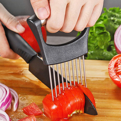 Assistant Slicers Stainless Steel Vegetable Rack Slicers Meat Slicers Onion Peeler, Potato Cutter Slicer, Vegetable Helper, Stainless Steel Fork Slicing, Kitchen Tool Cutting Chopper