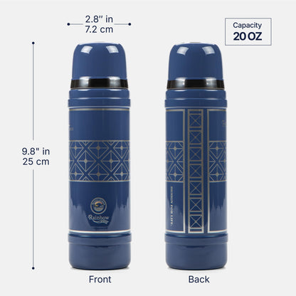Rainbow Original 20 oz Tumbler, Stainless Steel Insulated Bottles, Insulated Coffee Mug, Travel Coffee Mug, Ideal for Sports, Outdoors, Camping, Travel and Everyday Use (MiG-Blue)