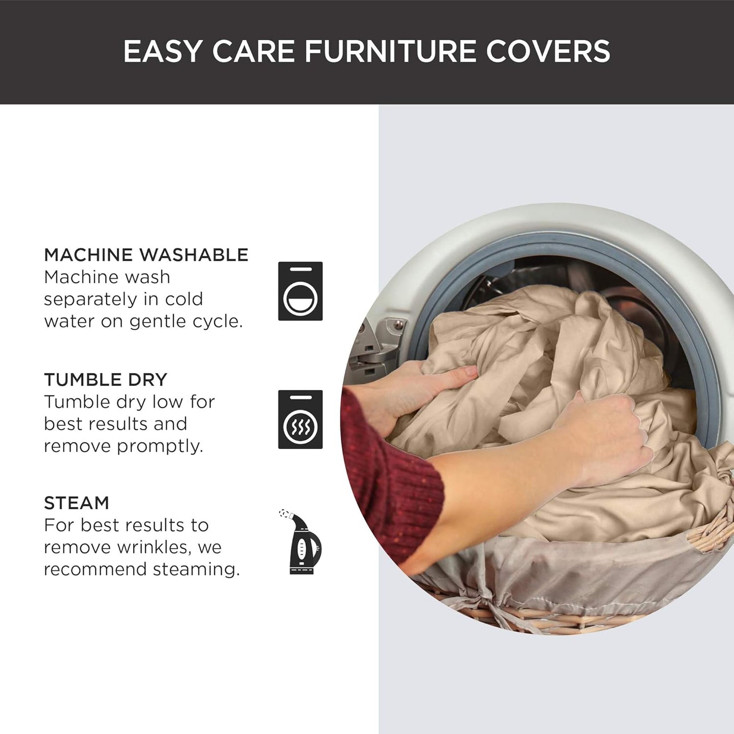 SureFit Scroll Dining Chair Slipcover - Long Skirt and Back Ties, Full Length Relaxed Fit High Back Chair Cover