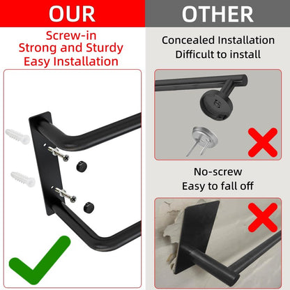 24 Inch Double Towel Bar, Towel Rack for Bathroom Wall Mounted, Stainless Steel Towel Holder, Double Towel Rod Towel Rail Hanger for Wall, Modern Home Decor Hand Towel Holder, Matte Black