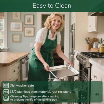 Skiennix 18/0 Stainless Steel Baking Sheet Set - Oven-Safe, Non-Toxic & Rust Resistant | Set of 6, Easy to Clean
