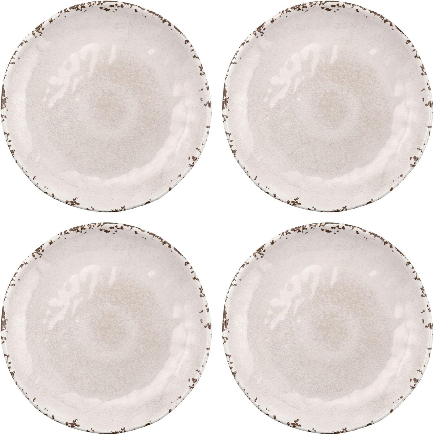 Supreme Housewares 4-Piece 6 Inch Melamine Dessert Plates, Small Serving Plates for Appetizer, Snack, Fruit, Side