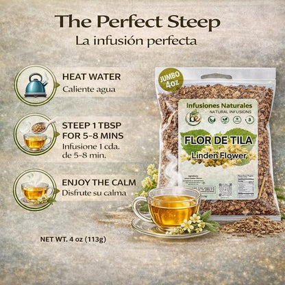 Tila Seca Herbal Tea (4 oz) – 100% Natural Linden Flowers & Leaves (Ternstroemia lineata) – Traditional Relaxation & Nightly Comfort – Wildcrafted Loose Leaf – Caffeine-Free, Vegan, Non-GMO – Authentic by BEXPERTSUSA