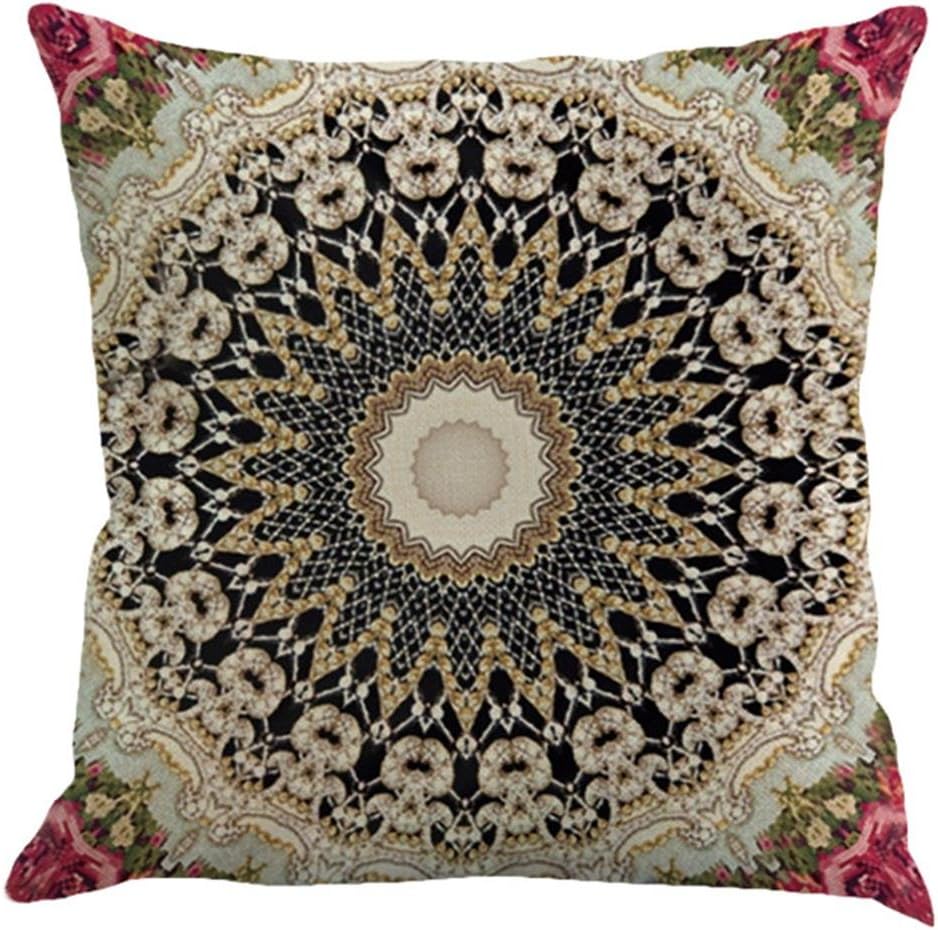 Set 4 18 18 Jartinle of Retro Red Floral Mandala Compass Medallion Bohemian Pillow Covers Boho Decor Hippie Ethnic