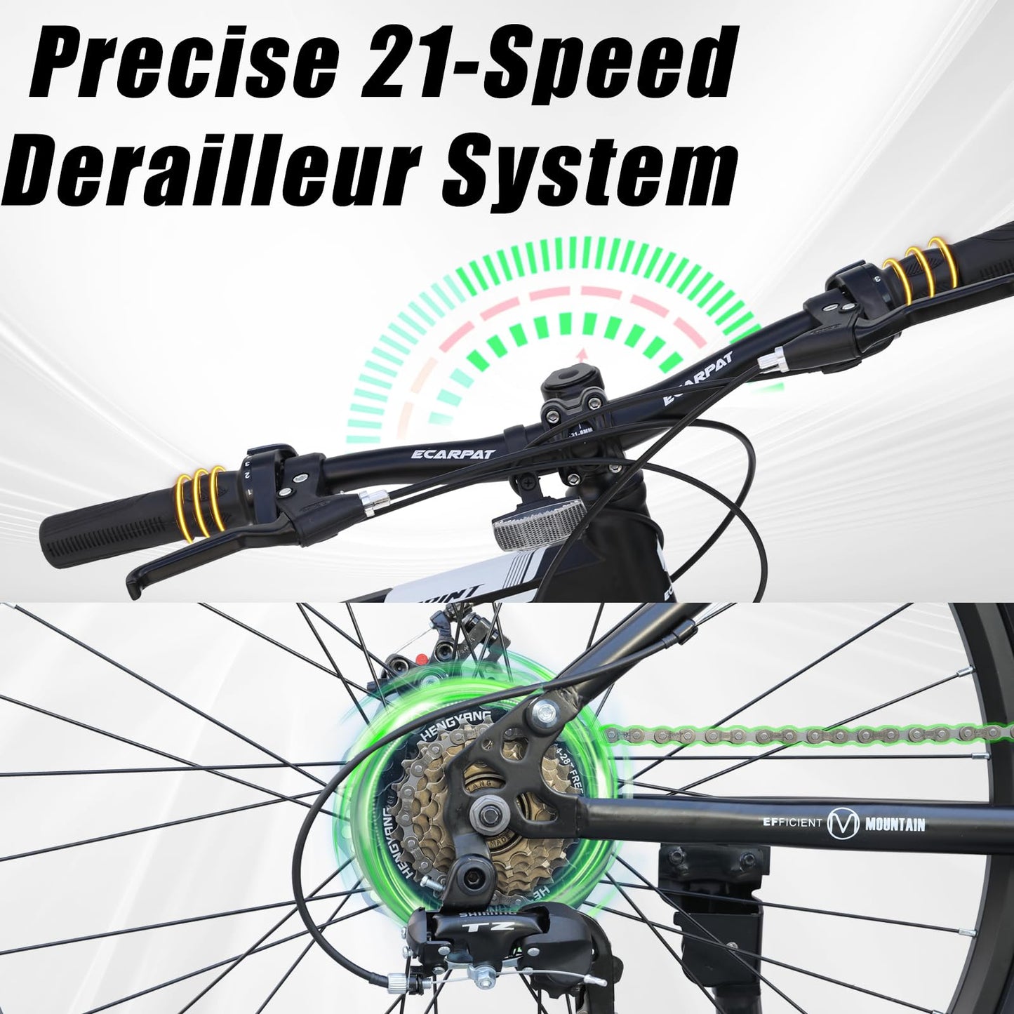 richvelo 26 Inch Foldable Mountain Bike, 21 Speed with Double Shock Effect, High Carbon Steel Frame, Double-Kill Disc Brake System, Unique Design and Ergonomic Frame & Cushion, Black