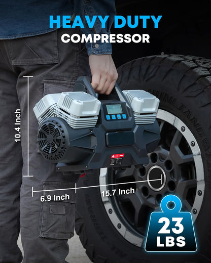 Kohree 12V Four Cylinder Fast Air Compressor with Digital Display Panel, Heavy Duty 14.13 CFM Tire Inflator Tire Pump for Offroad Truck RV 4x4 Vehicle, Max 150 PSI