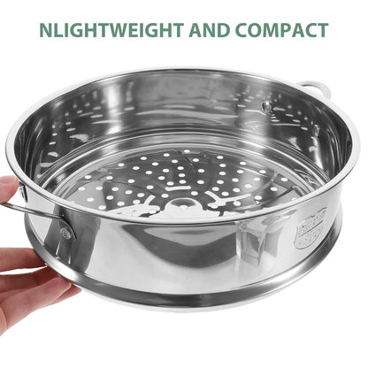 Hemoton 12 Inch Stainless Steel Steamer Basket Multi-Functional Kitchen Steamer Insert for Vegetables Seafood Eggs with Even Heat Distribution and Dishwasher Safe