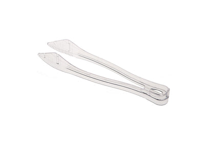 PARTY BARGAINS 8.5″ Clear Plastic Serving Tongs 12-Pack – Heavy-Duty Disposable & Reusable Kitchen Tongs for Parties BBQ Buffet Salad Appetizers Catering