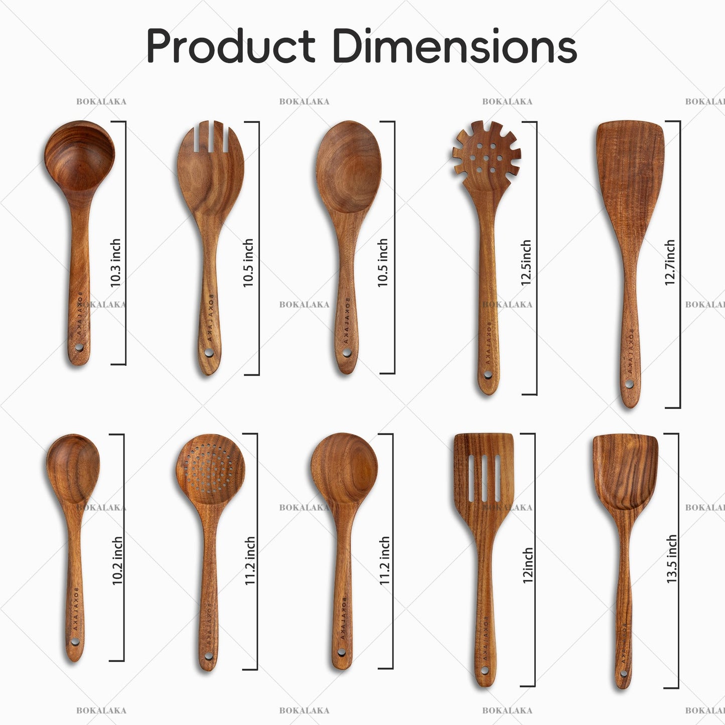 Wooden Spoons for Cooking,10 Pcs Natural Teak Wooden Kitchen Utensils Set Wooden Utensils for Cooking Wooden Cooking Utensils Wooden Spatulas for Cooking (10)