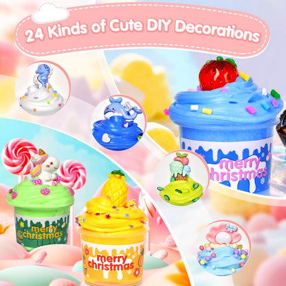 Slime Advent Calendar 2026 for Grils, Christmas Countdown Calendar for Kids, 24 Days of Xmas Count Down Calendar for Girls and Boys