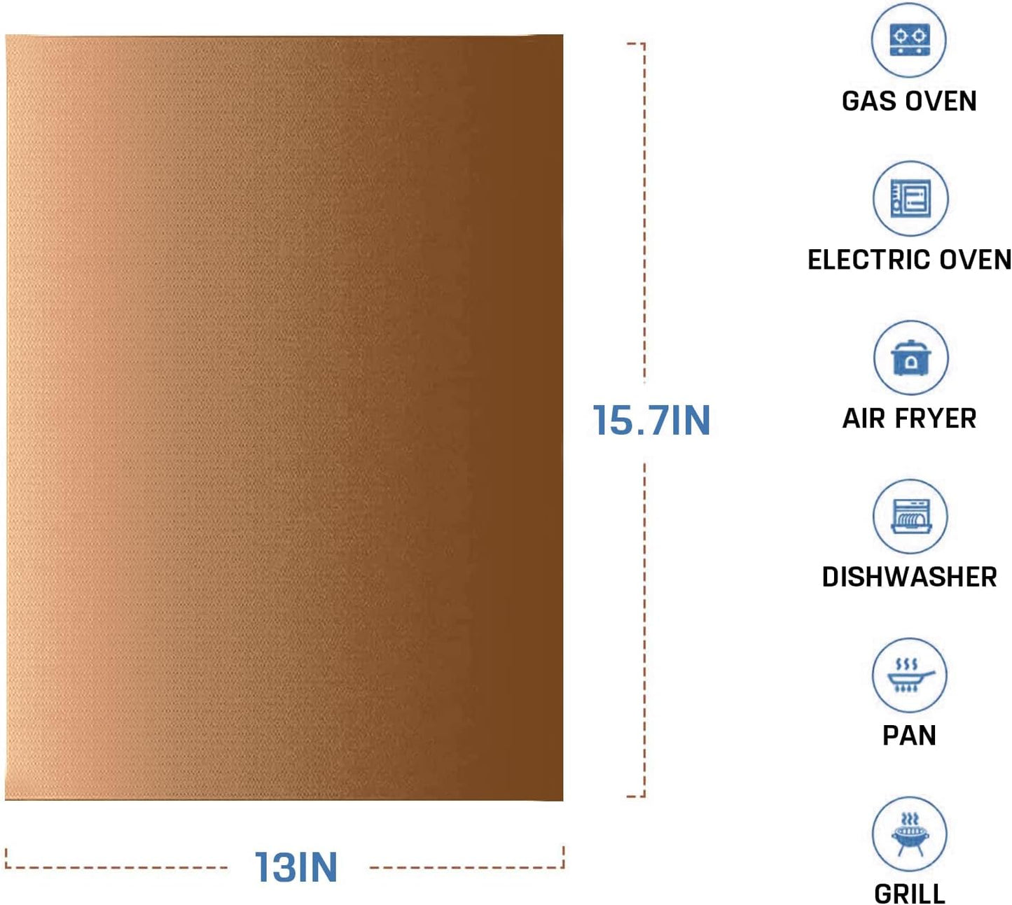 5 PACK Heavy Duty Teflon Oven Liners, Large Oven Protector Sheets for Gas and Electric Ovens