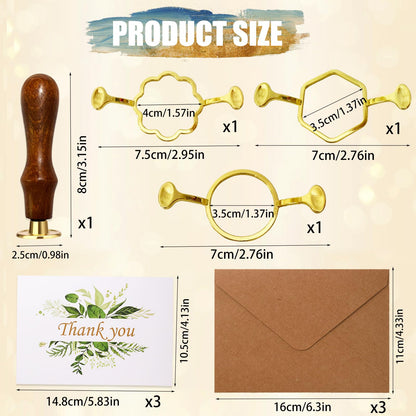 30Pcs Wax Seal Stamp Kit,Vintage Classic Sealing Wax Stamp Heads with Wooden Handle & Metal Wax Seal Molds, with Envelope Greeting Card, for Gift Wrapping,Wedding, Party Invitations & Wine Packaging