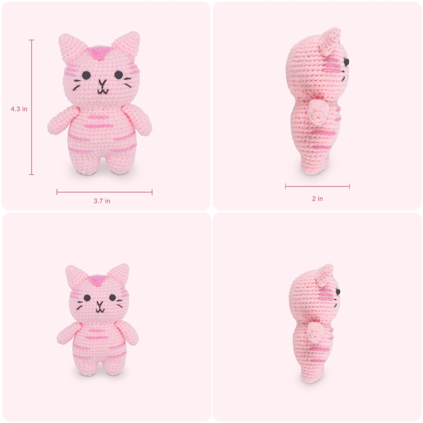 HOUSE CREATIVITY Cat Crochet Kit for Beginners – Make a Variety of Adorable Kittens, Amigurumi Crochet Starter Kit with Yarn, Eyes & Step-by-Step Video Tutorial, DIY Craft for Cat Lovers