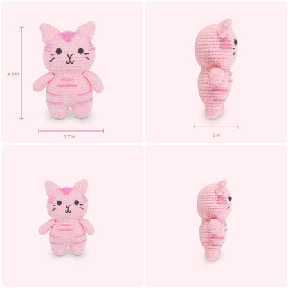 HOUSE CREATIVITY Cat Crochet Kit for Beginners – Make a Variety of Adorable Kittens, Amigurumi Crochet Starter Kit with Yarn, Eyes & Step-by-Step Video Tutorial, DIY Craft for Cat Lovers