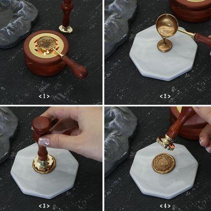 Frame Wax Seal Stamp Kit, WASOHLING Great Details 3D Embossed Relief Carving Head and Wood Handle for Wax Seal Stamp, Decor for Wedding Invites, Envelopes, Journaling or DIY Crafts (F06)