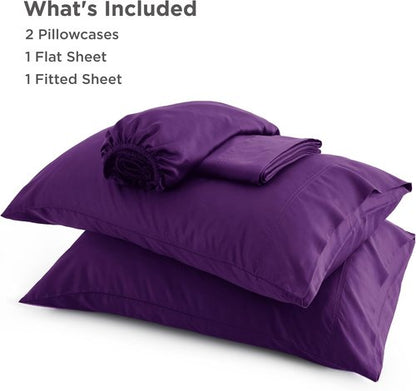 Bedsure Queen Sheet Set - Cooling Rayon From Bamboo | Breathable & Soft Hotel Luxury Bedding, Plum