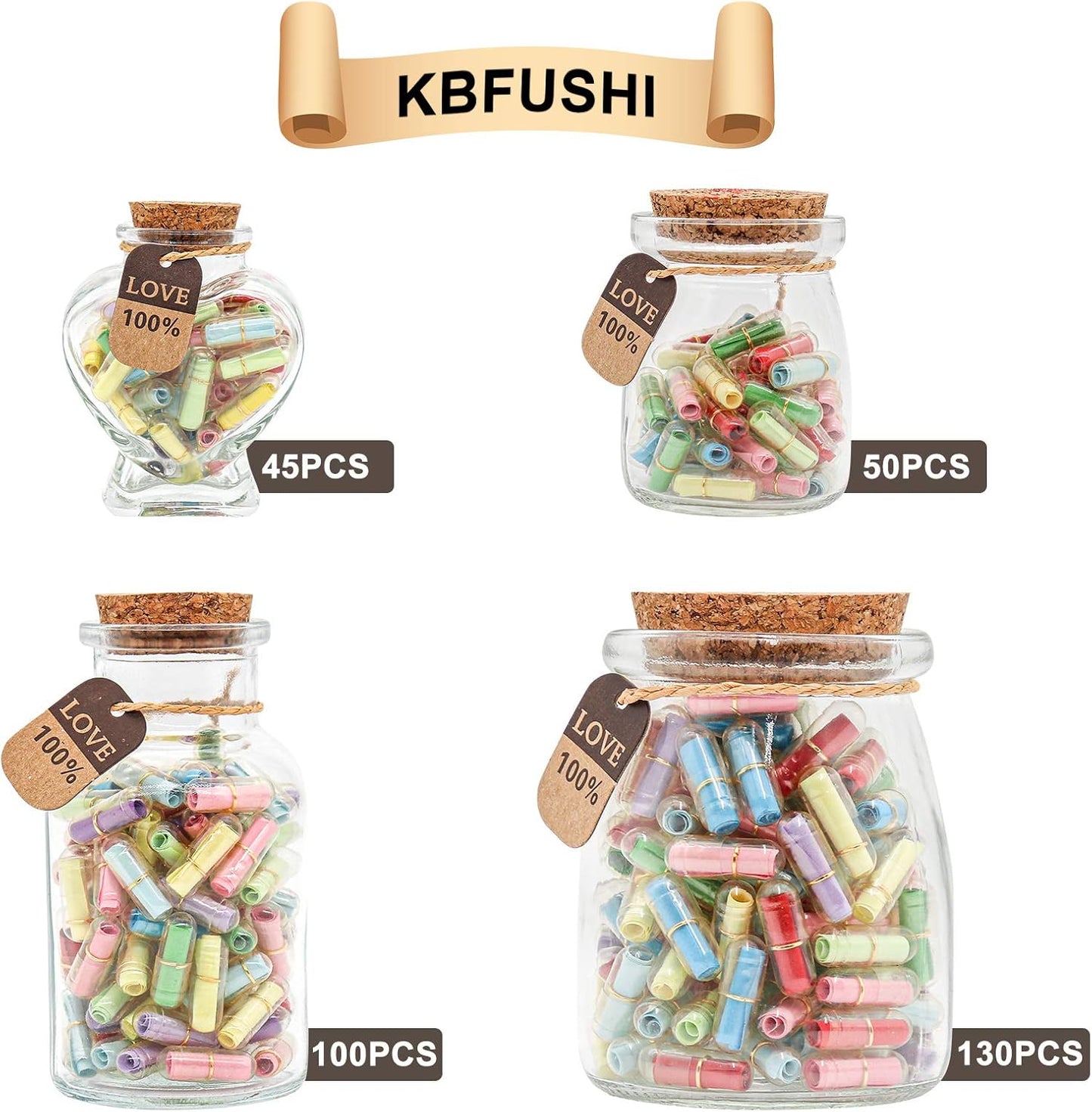 Capsule Letters Message in a Bottle - Cute Gifts for Boyfriend/Girlfriend, Love Letter for Anniversary, Birthday,