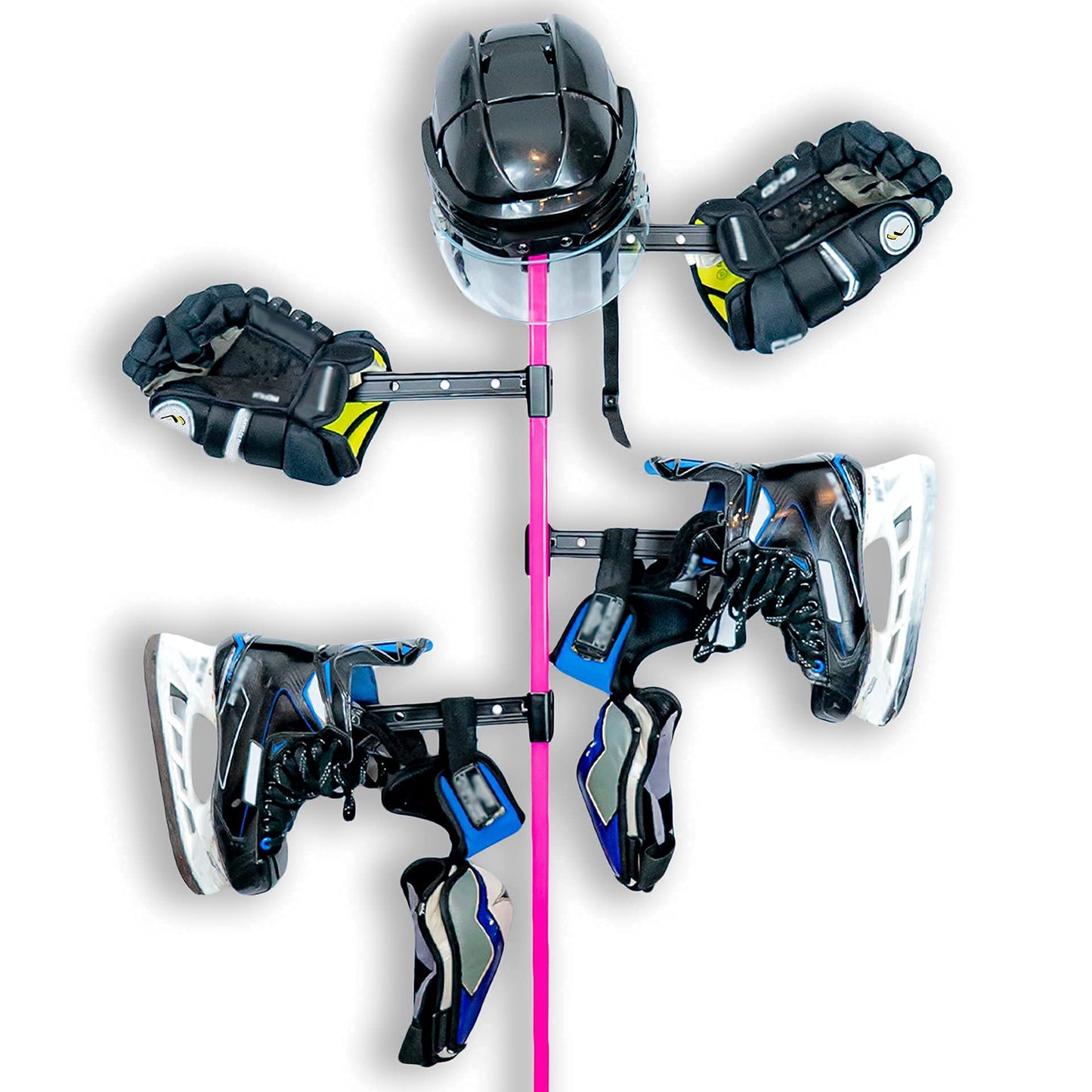 Wraparound Hockey Dry Stick – Portable Hockey Drying Rack for Gloves & Sports Gear – Attaches to Hockey Stick – Hockey Equipment Drying Rack (4-Pack)