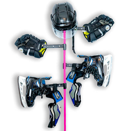 Wraparound Hockey Dry Stick – Portable Hockey Drying Rack for Gloves & Sports Gear – Attaches to Hockey Stick – Hockey Equipment Drying Rack (4-Pack)