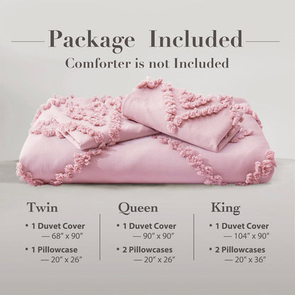 Set 2 Set 68" 90") Oli Anderson Tufted Duvet Cover Twin Size, Soft and Lightweight Duvet Covers for All Seasons, Pieces