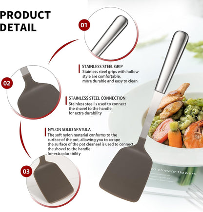 Stainless Steel Cooking Utensils Set, 4-piece Kitchen Utensil Set with Non-Stick and Heat Resistant Features