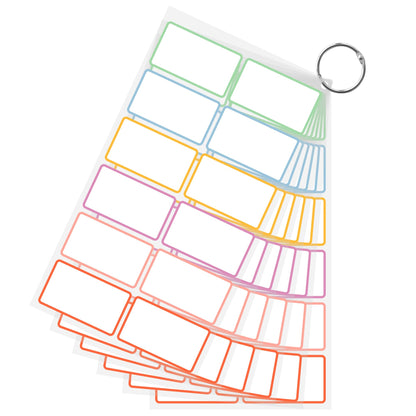 PPB Dry Erase Labels Sticky Notes for Containers, Reusable Waterproof Removable Stickers for Storage Bins, Freezer, Kitchen, Classroom, Whiteboard, All Purpose Use (1.2”x 2”, Multicolor, 60 Dots)